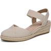 LifeStride Sandali Espadrillas da Donna con Zeppa Kimmie, Latte di mandorle, 35.5 EU