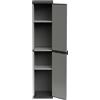 Adventa: Armadio in resina di PVC e PP, 1 Anta, 3 Ripiani, Facile da Montare, Modular System, Resistente, Adatto ad ambienti Interni ed Esterni, 34L x 38P x 165H cm, Grigio e Nero