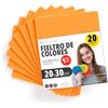 OFITURIA Feltro Colorato per Artigianato, Fai-da-te, Progetti Scolastici, Scrapbooking, Cucito Creativo e Decorazioni 20x30cm (Arancione, 20 pz)