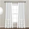 Lush Decor Allison - Tenda oscurante con volant, 100% foderata, 213,4 x 101,6 cm, colore: Bianco
