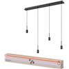 OSRAM Lampada a sospensione Decor Needle Linear 4xE27, grigio scuro, acciaio, scenari di illuminazione individuali, cavo da 2 m