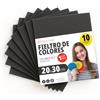 OFITURIA Feltro Colorato per Artigianato, Fai-da-te, Progetti Scolastici, Scrapbooking, Cucito Creativo e Decorazioni 20x30cm (Nero, 10 pz)
