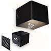 BRILONER Sticklights - Lampada parete senza fili con rilevatore di movimento, batteria ricaricabile, staccabile magneticamente,applique a batteria, applique da interno, 10x8x10 cm, nero