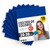 OFITURIA Feltro Colorato per Artigianato, Fai-da-te, Progetti Scolastici, Scrapbooking, Cucito Creativo e Decorazioni 20x30cm (Blu Scuro, 10 pz)