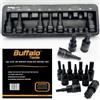 Buffalo Tools Set di 9 chiavi a bussola Torx Star T10-T60, in acciaio al cromo vanadio resistente, resistente alla ruggine, set di utensili TRX-Star con vassoio portaoggetti