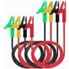WOODGUILIN 30A Test Morsetti a coccodrillo 2 paia | 12AWG 1m 4 colori | Doppio lato per test batteria/auto