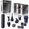 Panasonic MULTISHAPE ER-CBL1, ER-CFB1, ER-CDT1 & ER-CTW1 Set: unità compatibile per MULTISHAPE, spazzola viso, accessori per rasatura/taglio capelli, regolabarba, batteria agli ioni di litio, nero
