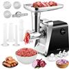 Hanchen 4 in 1 Tritacarne Elettrico Professionale Macina Carne con Tubo per Salsicce, 3 Dischi di Macinazione in Acciaio Inox (3, 5, 7 mm), Accessori per Biscotti, Accessori per Kubbe