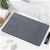 LeKuni Tappeto Bagno e Cucina - Super Assorbente Tappetino Bagno, Antiscivolo Tappeto, Lavabile, Microfibra (Grigio Scuro, 40_x_60_cm)