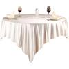 Mesnt Tovaglia Antimacchia Quadrata, 260x260 cm Copritavolo decorativo in tessuto per tavolo da pranzo da cucina, Beige cremoso-Orlo irregolare