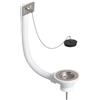 Wirquin 30723126 - Piletta per lavello da cucina, diametro 60 mm, con tappo e troppo esterno, colore: bianco