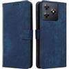 XINNI Cover per Oscal Flat 2/Blackview Wave 8 (8C) Custodia, RFID Protection Flip Magnetica Pelle PU/TPU Portafoglio, Blu