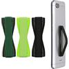kwmobile Supporto Dita Cellulare - Set 3x Fasce Elastiche Sostegno Antiscivolo Antiurto Telefonino Supporto Universale - Finger Holder Phone nero/verde/verde scuro