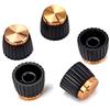 Alnicov - 5 manopole di ricambio per potenziometro amplificatore chitarra, a pressione alta qualità, e con cappuccio in alluminio dorato, adatte amplificatori Marshall Diametro 6 mm