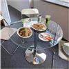 HFFAIWM Rotondo In Vetro Tavolo Con Piedistallo Tavolo In Vetro Tavolo Da Pranzo Della Cucina 60/70/80cm Circolare Moderno Tavolo Da Colazione Bistrot A 2-4 Posti Base Cromata(Size:60cm)