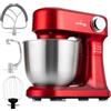 LEHMANN Impastatrice Planetaria con 12 Velocità, Ciotola 5 L, Accessori - Frusta, Gancio Impastare e Mescolatore, ideal Impastatrice per Pizza, Pane e Dolci, Rosso