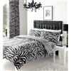 Artistic Fashionista Zebra - Set completo da letto di lusso moderno piumone/copripiumino, lenzuolo e federe Bedding, Black/White, Singolo