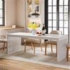 Tribesigns Tavolo da pranzo industriale per 4-6 persone, lungo 180 cm, rettangolare, in legno, con struttura in metallo resistente, per soggiorno e sala da pranzo (senza sedia) (Bianco)