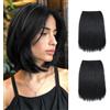 XFSRG 2 Pezzi Extension Capelli Veri Clip Extension per Capelli Invisibili e Senza Cuciture Estensioni Dei Capelli Corti per Capelli Corti che Diradano Donne (Nero naturale)