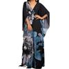 YouKD Abito estivo da donna, stile boho, caftano, taglie forti, trasparente, da spiaggia, taglia unica, A colore 1, Taglia unica