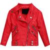 Generic Cappotto da Motociclista per Giacca in Pelle PU Primavera da Bambina per Giacca in Ecopelle da Ragazzo Cappuccio Impermeabile