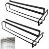 MEIYAXINWIN 2 Pezzi Supporti per Bicchieri da Vino Sospesi, in Metallo, Portabicchieri da Vino Sotto l'Armadio, Supporto Stemware Portabicchieri per Cucina, Bar, Ristorante (Nero)