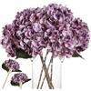Kisflower 6Pz Fiori di Ortensia di Seta Fiori Artificiali Fiori di Ortensia realistici Bouquet per Decorazioni per la casa di Nozze (Viola)