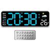 Tomedeks Orologio da Parete Digitale,12 Grande Orologio Digitale Con Telecomando,Multifunzionale Orologio da Parete da Può Testare le Previsioni Meteorologiche Sull'umidità(BLU)