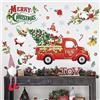 wondever Adesivi Murali Natale Sticker da Muro Albero di Natale Gnomo Camion Rosso Vetrofanie Natale Adesivi da Parete per Finestra Vetrina Festa Decorazione Natalizia