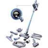 Greenote GSC60 Aspirapolvere Senza Fili 480w/33kpa, 10 in 1 Potente Aspirapolvere 50 Min, Tubo Prolungato, Touch Screen LED, Tubo Estensibile, Antigroviglio, Adatto a Pavimenti/Tappeti/Peli Animali