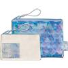 moses. Fernweh - Set di 2 borse da viaggio, trasparente e opaco, impermeabile, blu abbagliante con effetto ologo, pratico organizer da viaggio, borsa cosmetica senza PVC