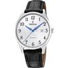 Festina Orologio Uomo F20688/1 Outlet cassa di Acciaio inossidabile 316l Grigio cinturino in Pelle Nero