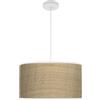 VoltShine Ciondolo alla moda 2xe27 bianco/canna chiaro, dimensioni Regx40x40, con diffusore, ideale per illuminare e decorare spazi moderni.