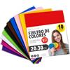 OFITURIA Feltro Colorato per Artigianato, Fai-da-te, Progetti Scolastici, Scrapbooking, Cucito Creativo e Decorazioni 20x30cm (Assortito, 10 pz)