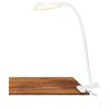 BRILONER - Lampada a pinza con interruttore a cavo, luce bianca calda, orientabile, da lettura, morsetto, scrivania, comodino, 26 x 10,5 x 37 cm, bianco
