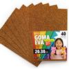 OFITURIA Fogli di Gomma Eva Glitterata per Lavoretti Creativi, Progetti Scolastici, Scrapbooking e Decorazioni Artistiche 20x30cm (Rame/Arancione Glitterato, 40 pz)