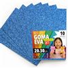 OFITURIA Fogli di Gomma Eva Glitterata per Lavoretti Creativi, Progetti Scolastici, Scrapbooking e Decorazioni Artistiche 20x30cm (Blu Glitterato, 10 pz)