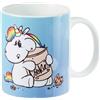 Pummeleinhorn Mug - Contenitore per biscotti in ceramica, 320 ml, colore: Blu