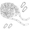 APOMOONS 3 Metri Catena Acciaio,3mm Catene Catena Metallo Delimitazione Catenella Catena Resistente Catena Zincata Catena Antitaglio per Lucchetto Recinzione Catena Antifurto Catena con 4 Moschettoni