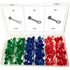 ALKAN Idraulico Ingrassatori grasso capezzoli Cappucci di protezione/tappi assortimento M6 M8 M10 Rosso Blu Verde (im), Scatola/scatole da 135 PZ.