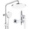 Rainsworth Colonna Doccia con Miscelatore Cromo, 25 cm rotondo soffione doccia, doccia a mano 3 Funzione Doccetta, kit doccia, doccia completa