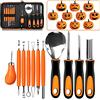 YAOMAISI Kit Intaglio Zucca Halloween,Kit di 11 strumenti per carving ad alte prestazioni in acciaio inox per Halloween con borsa per il trasporto,facile intagliamento di decorazioni a zucca di Halloween