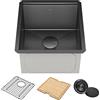 Kraus Kore - Lavello da bar sottopiano da 43,2 cm, in acciaio inox, con accessori