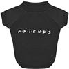 Friends the TV Show Friends TV Show Iconic Logo Dog T Shirt in nero | Morbida maglietta per cani lavabile in lavatrice, leggera e semi-elasticizzata | Taglia XL (XL) per tutti i cani di taglia grande