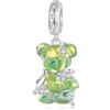 luvhaha Ciondolo a forma di orso colorato in argento Sterling 925, Argento sterling