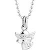 butterfly Collana Raffinata Con Pendente Angelo E Cristallo In Argento 925 Sterling