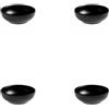 Leone srl Leone | Set di 4 Ciotoline Finger Food | Ciotolina Tonda in Melamina | Ideale per Finger Food, Aperitivi e Salse (Nero)