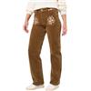 Joe Browns Embroidered Mocha Stevie Cord Trousers Velluto a Coste, Marrone, 42 Donna