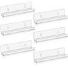 Dezzer 6 Pacchetti Scaffale in Vinile Acrilico, (17,8 L x 4 W x 4 H cm) Clear Acrylic Album Record, Scaffali a Muro e Mostra i Tuoi Record LP Preferiti in Stile