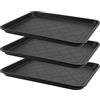 ZEONHEI 3 Pezzi Vassoio Antigoccia per Scarpe, Tappetino per Scarpe in Plastica, grandi portascarpe, con bordo rialzato, per interni ed esterni, 42 x 32 cm, colore nero